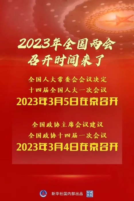 2023年天下两会召开时间，来了！