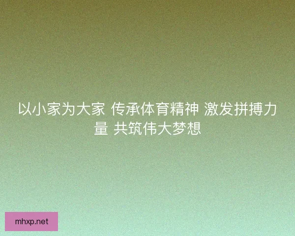 以小家为大家 传承体育精神 激发拼搏力量 共筑伟大梦想