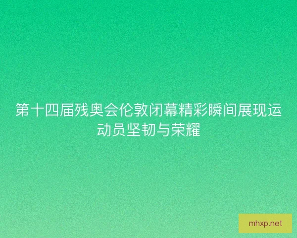 第十四届残奥会伦敦闭幕精彩瞬间展现运动员坚韧与荣耀