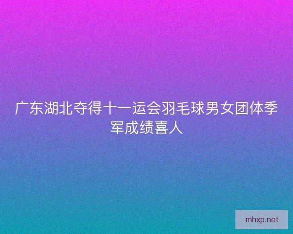 广东湖北夺得十一运会羽毛球男女团体季军成绩喜人